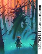 מכשפה, של, ה, שחור, עצים