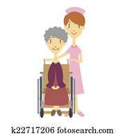 An elderly woman in wheelchair An elderly woman in wheelchair