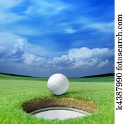 bola golfe, ligado, lábio