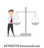 Businessman with scale.