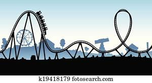 caricatura, rollercoaster