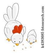 Cute Chicken and Chick Cute Chicken and Chick