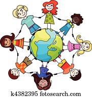 enfants, de, monde