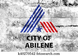 Flag of Abilene, Texas, USA, painted on dirty wall Flag of Abilene, Texas, USA, painted on dirty wall