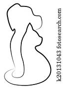 Kitten and Puppy Silhouettes Kitten and Puppy Silhouettes