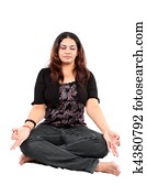 Meditating Young Indian Woman