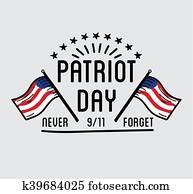 patriot, dag, vector, etiket, of, baner.