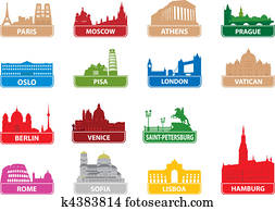 símbolos, cidade europea
