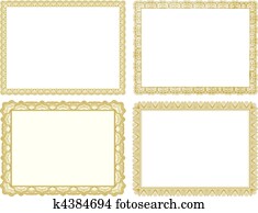 vector, certificado, fronteras, conjunto