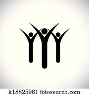 gens, prier, ensemble, ou, gosses, &, enfants, apprécier, -, concept, vector., ceci, graphique, aussi, représente, religieux, communauté, membres, travail équipe, et, bâtiment équipe, inspiré, employés, sauter dans, joie