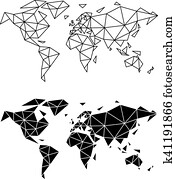 Geometric world map, vector Geometric world map, vector