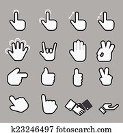 hand icon set. vector