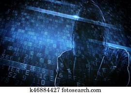 identidade escondida, de, um, hacker
