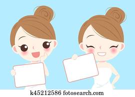 skin care woman hold billboard skin care woman hold billboard