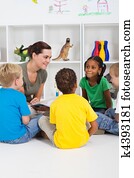 teacher reading book teacher reading book