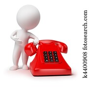 3d, liten, folk, -, telefon