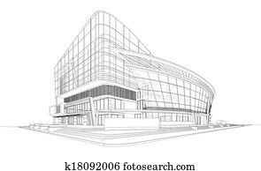 3D wireframe of building 3D wireframe of building