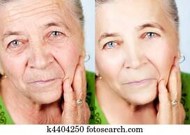 Beauty and skincare concept - no aging wrinkles
