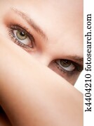 Beauty portrait of woman with green eyes