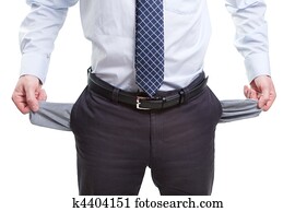 Broke and poor business man with empty pockets Broke and poor business man with empty pockets