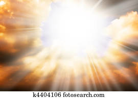 céu, religião, conceito, -, raios sol, e, céu