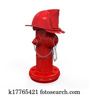 Fire Hydrant with Fireman Hat Fire Hydrant with Fireman Hat