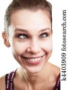 Funny woman with eyes crossed