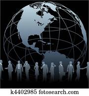 Global Business People Earth Globe Global Business People Earth Globe