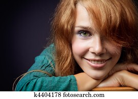 Happy young woman with natural fresh smile