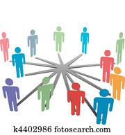 leute, verbinden, in, soziales, medien, vernetzung, oder, geschaefts