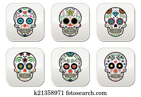 mexikanisch, zucker, totenschädel, dia, de, los, mue