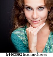 One beautiful elegant stylish young woman