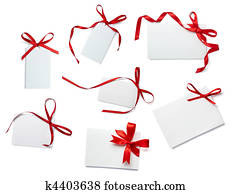 red ribbon card note collection