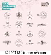 Set of labels for beauty Set of labels for beauty
