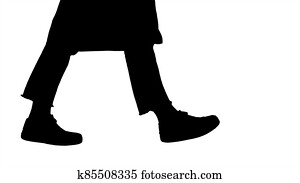 Silhouette Woman doctor legs walking. Silhouette Woman doctor legs walking.