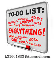 till lista, allt, meddelande planka, jobb, uppgifter, uppgifter