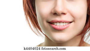Woman with perfect fresh teeth and lips
