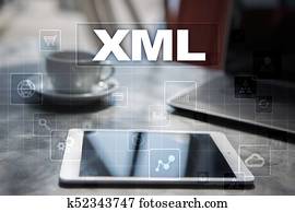 XML. Web development. Internet and technology concept. XML. Web development. Internet and technology concept.