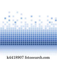 abstract aqua square pixel mosaic