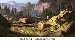 alce, em, a, montanhas rochosas