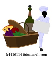 Female Chef Art Illustration Silhouette Female Chef Art Illustration Silhouette