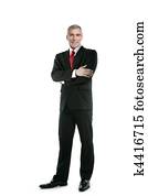 full length suit tie businessman posing stand