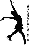 kvinnelig figur, skøyteløper, silhouette