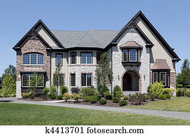 Luxury stone and brick home