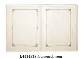 Open old blank book