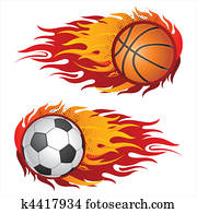 sports equipment with flames sports equipment with flames
