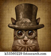 steampunk, גראנג, חתול