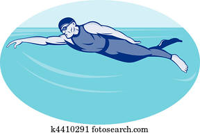 Triathlon athlete swimming freestyle Triathlon athlete swimming freestyle