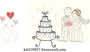 wedding cake and happy bride wedding cake and happy bride