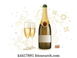 축하, 와, 샴페인
